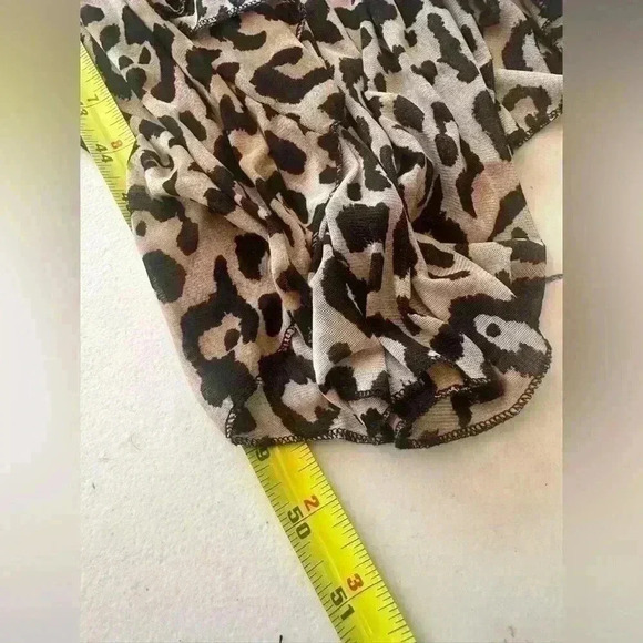 L.I.F.E. Leopard print Sheer Kimono coverup Women's L Retro Cottagecore Beach - Picture 9 of 9